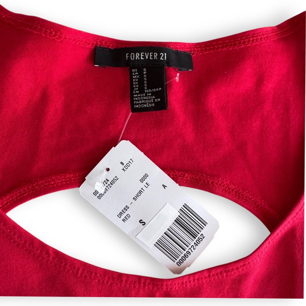 FOREVER 21 red bodycon dress open back sleeveless stretch small - Picture 5 of 8